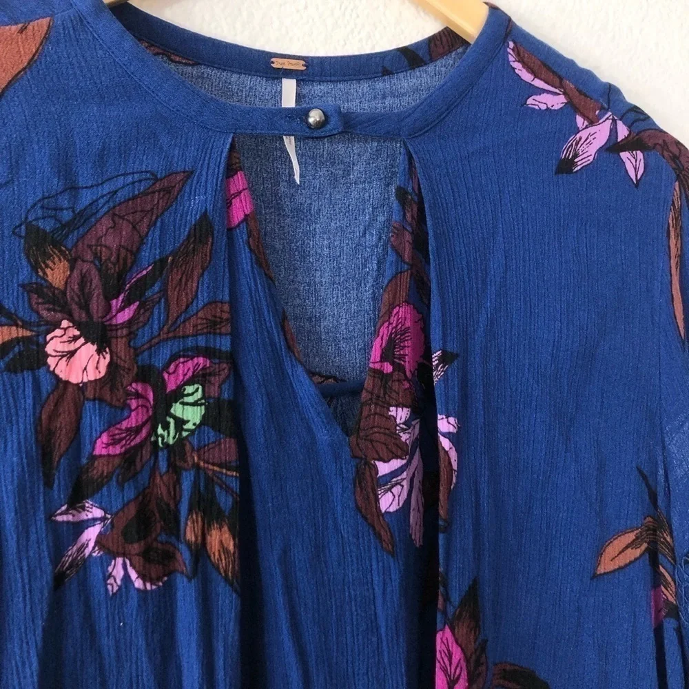 Free People Blue Floral Tunic/Dress
